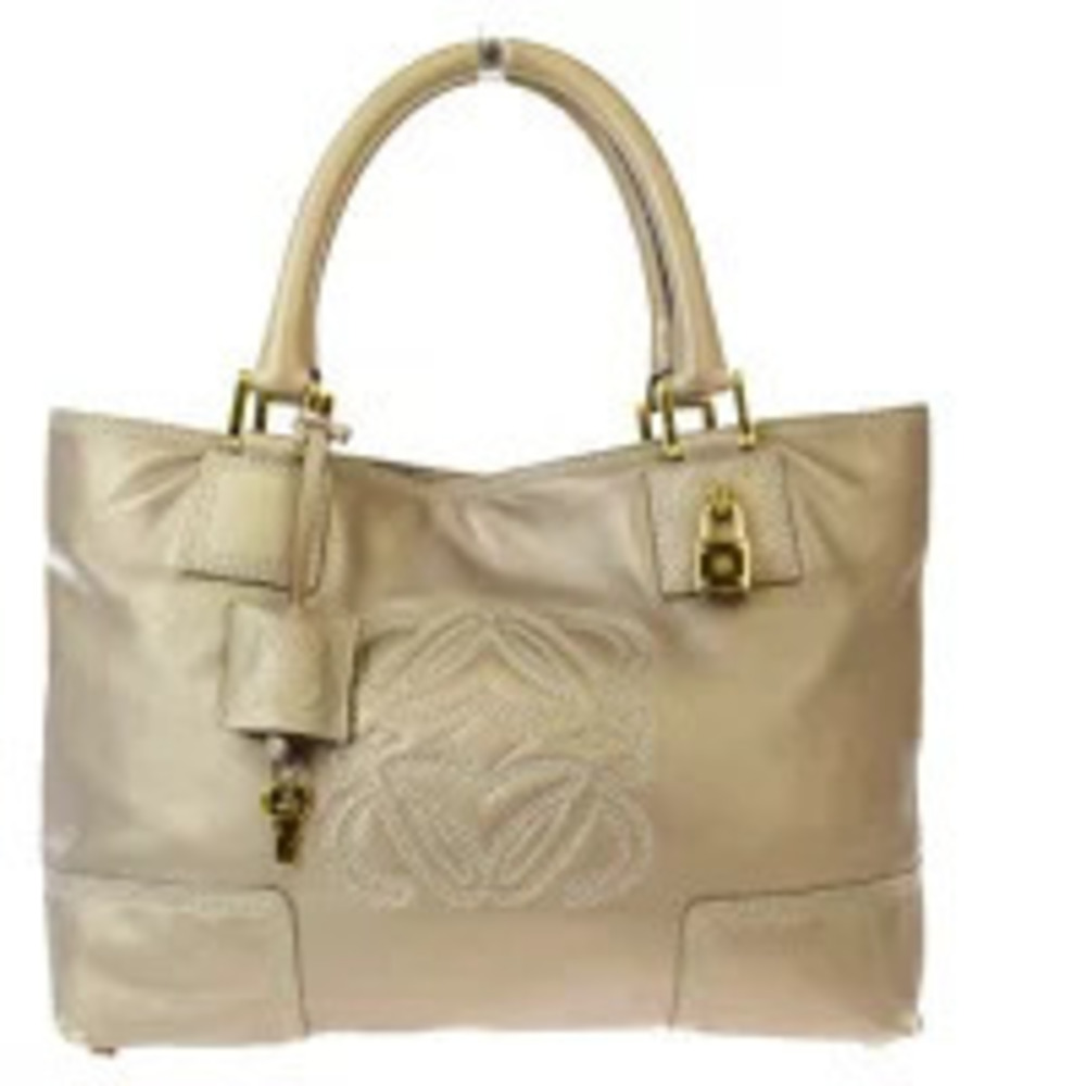 Loewe Handbag metallic beige leather